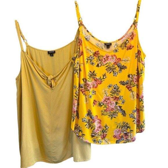 Torrid Yellow Ava Stretch Challis & Sophie Textured Bow Front Swing Cami Lot 2 2 - Picture 14 of 15